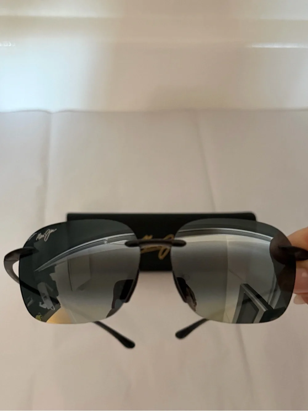 MAUI JIM KOMOHANA MJ446-11M Lightweight Black Rimless Sunglasses UNISEX Pristine
